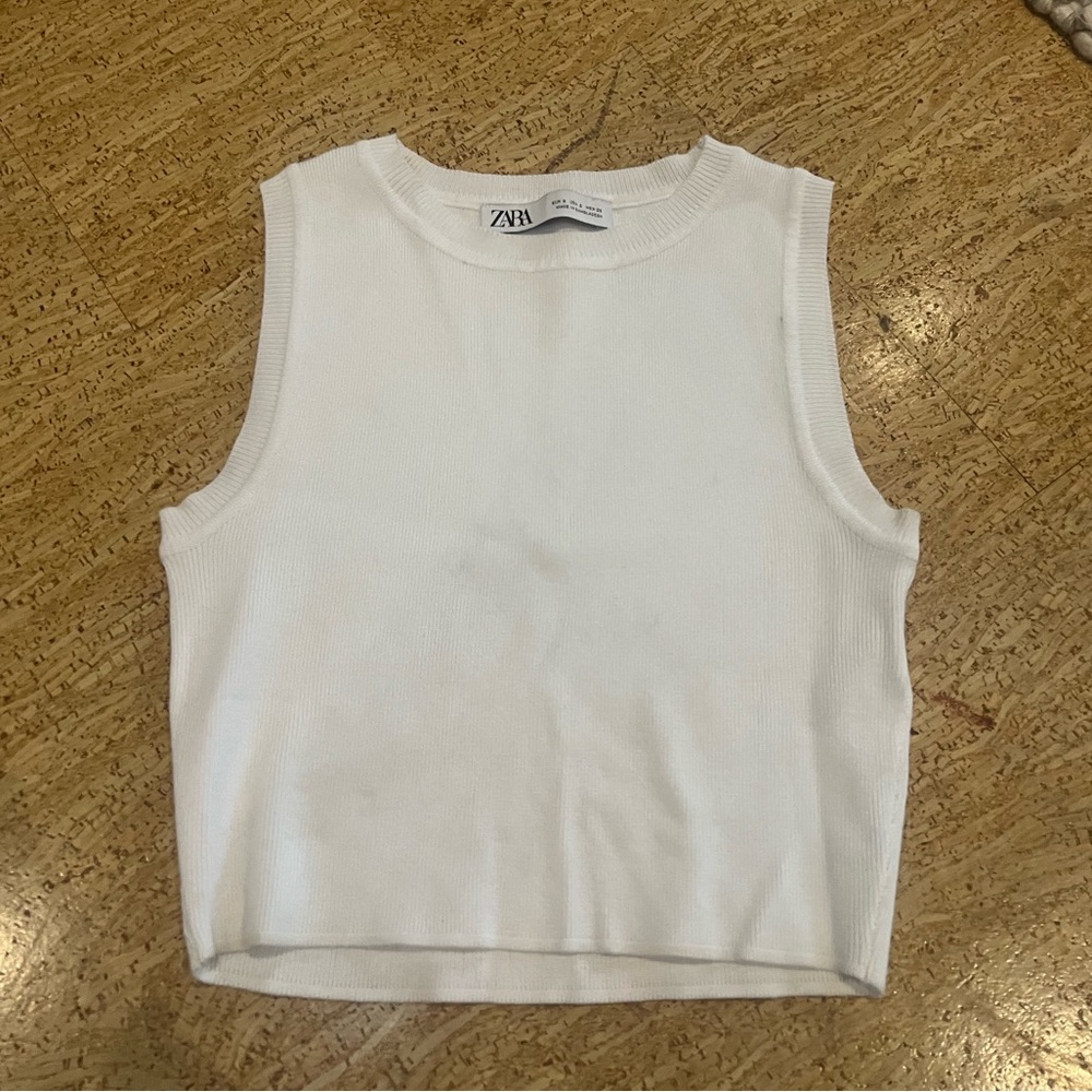 Zara White Knit Halter Top